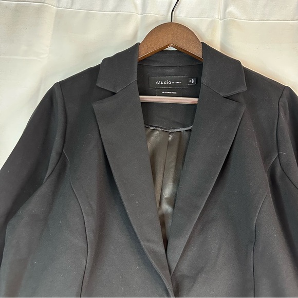STUDIO BY TORRID Women’s Size 0X 12 Blazer Suit Jacket Coat Black Stretch Luxe - Picture 5 of 13